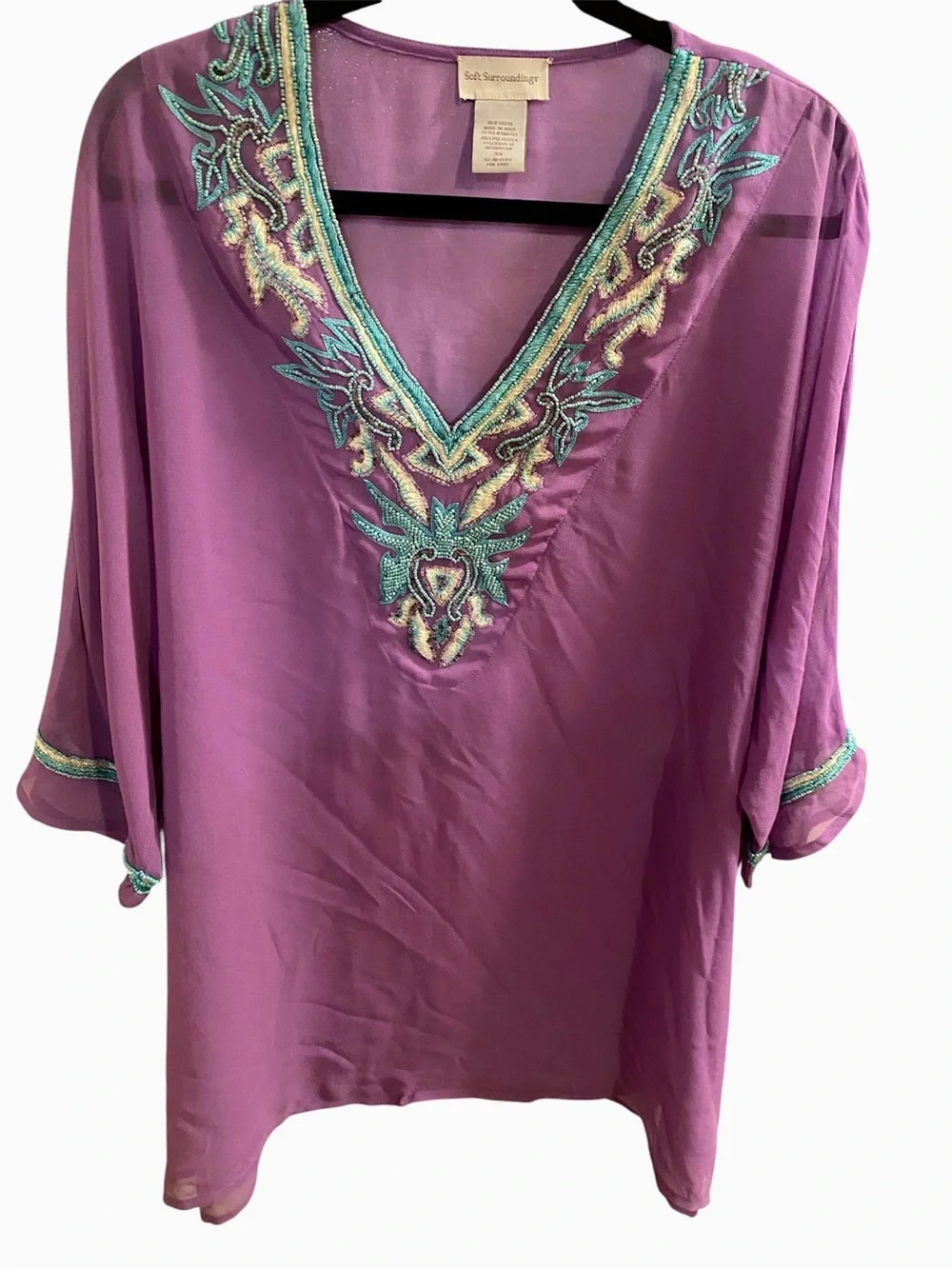 Soft Surroundings
Purple Embroidered Tunic
Teal/Cream Accents
Size 3X
NWOT - Picture 1 of 8